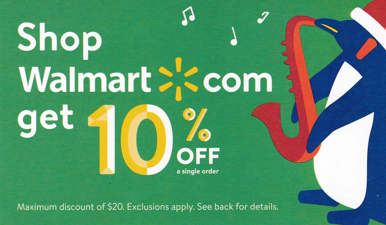 Coupon for 10% off of Walmart's Website