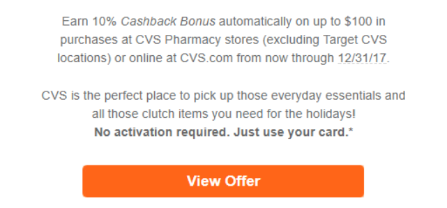 10% Cashback Bonus at CVS