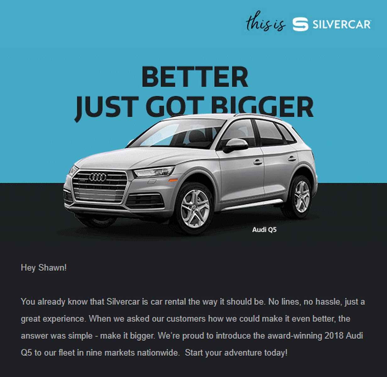 Silvercar Now Offers A SUV, The Audi Q5