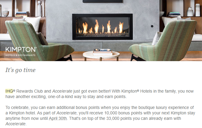 10,000 Bonus Points at Kimpton Hotels