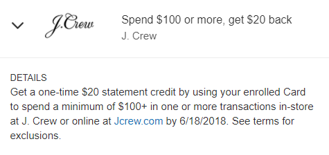 j crew amex offer