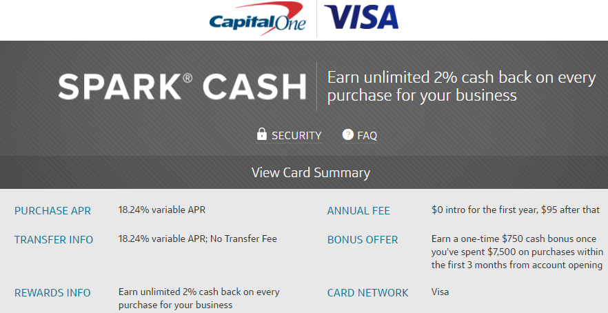 Capital One Spark Cash 750 bonus
