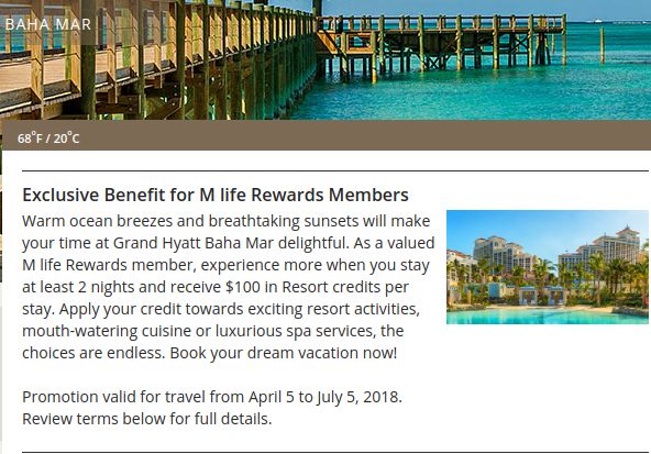 MLife Offers Resort Credit at Grand Hyatt Baha Mar