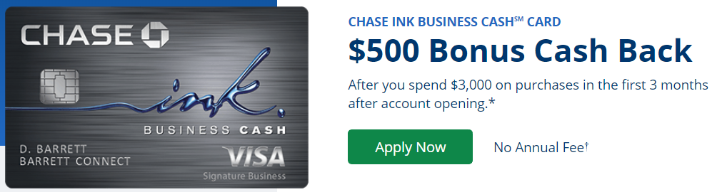 Chase Ink Cash 500 bonus
