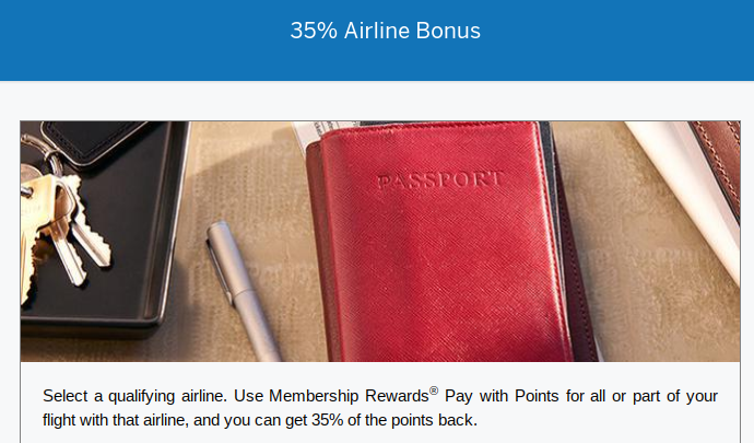Guide: American Express Business Platinum 35% Point Rebate Airline Bonus