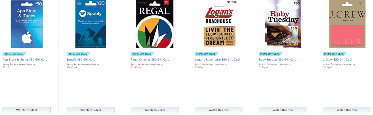 Discounted Gift Cards on Amazon