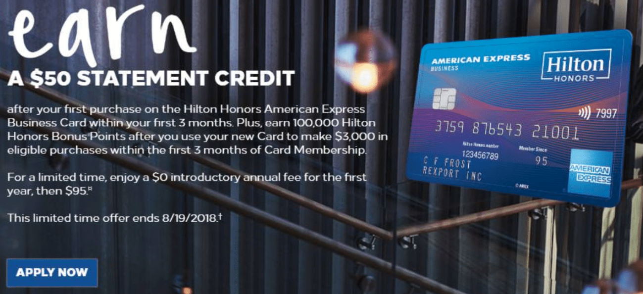 American Express Hilton Honors Business Card Bonus