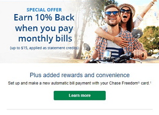 chase offer save 15 bills