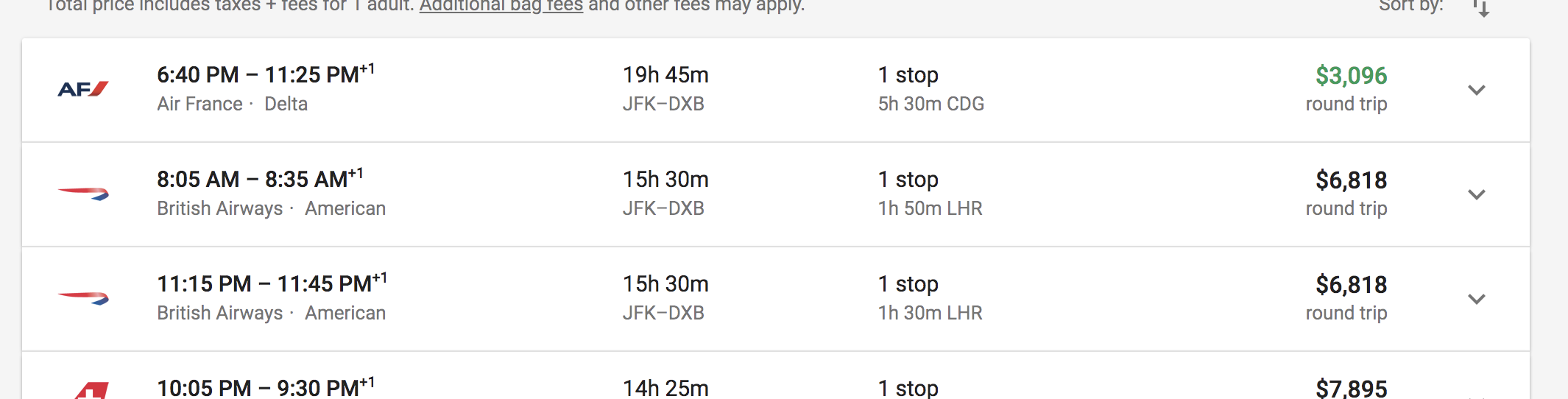 Amazing Prices on Air France, Lufthansa and British Airways First Class