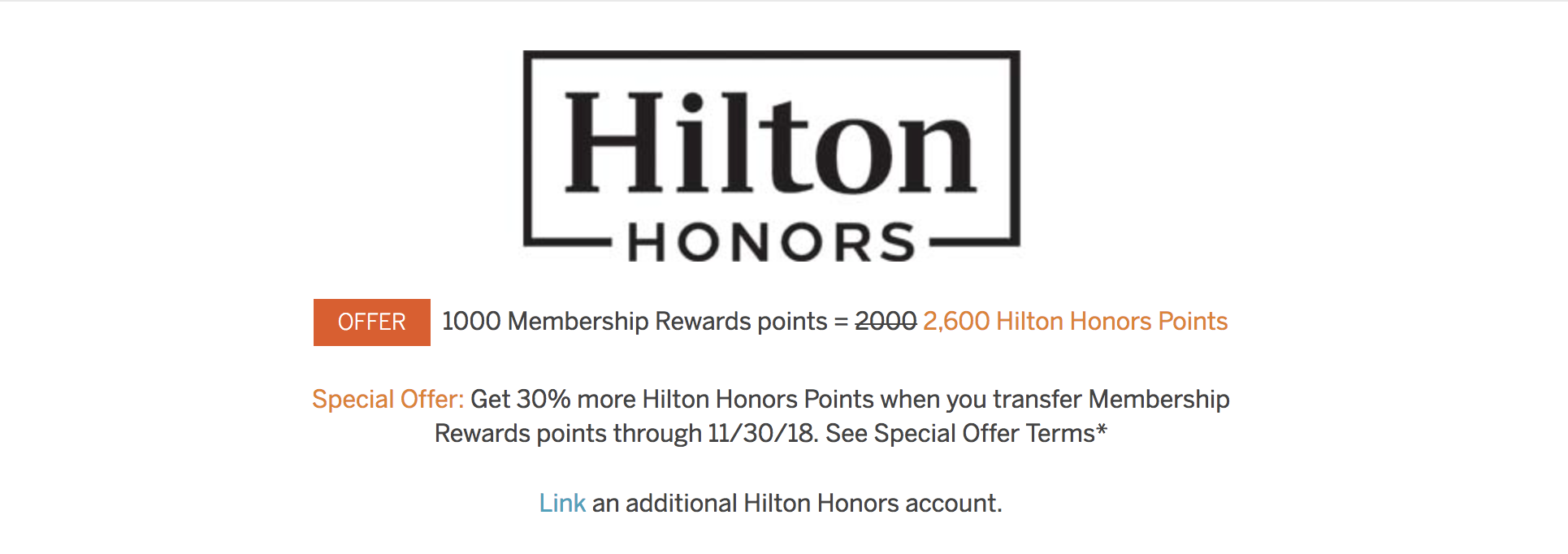 Membership Rewards to Hilton Honors Transfer Bonus