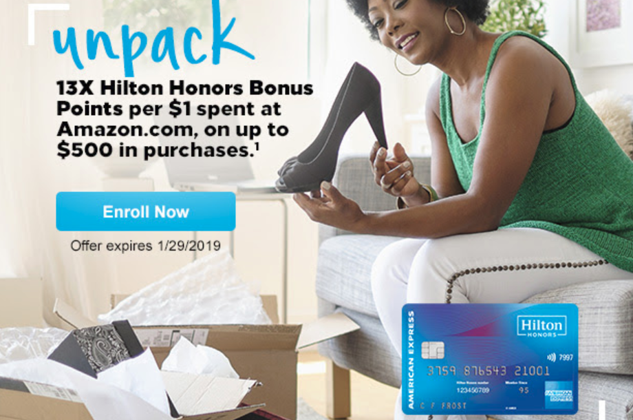 13X Hilton Points at Amazon