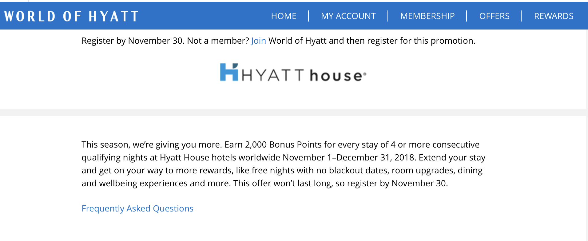 Hyatt House Bonus Points Promotion