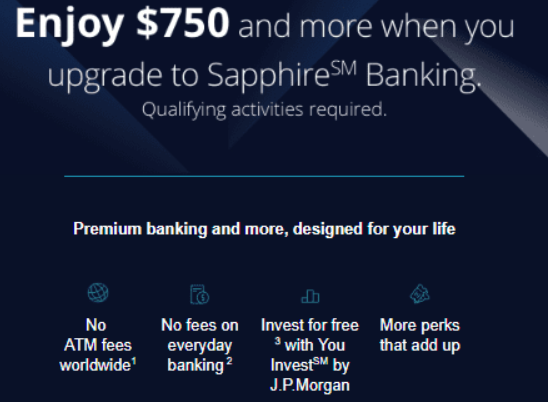Chase Sapphire Banking $750 Upgrade Offer
