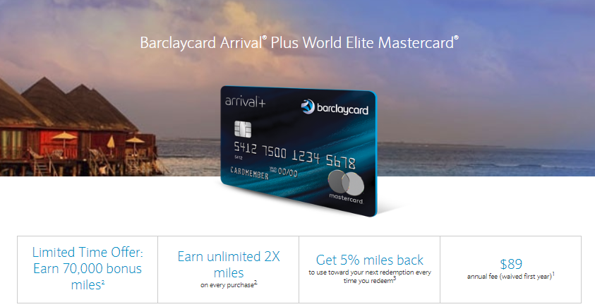 Barclays Arrival Plus Card 70K Bonus