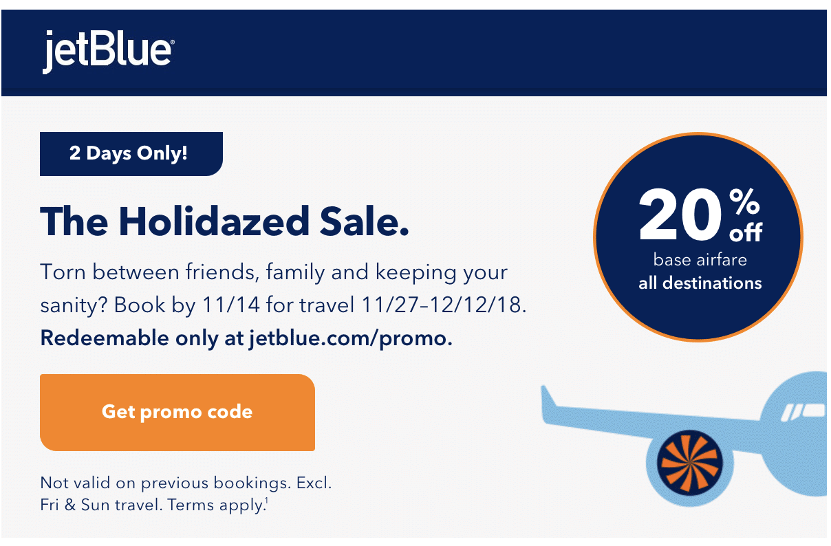 JetBlue Promo 20% Off Stacks with Amex Offer