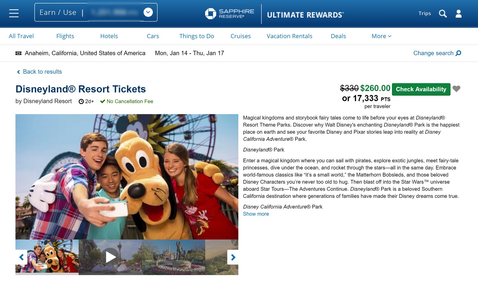 Book Disney Vacations With Chase Ultimate Rewards