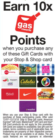 fuel points gift cards
