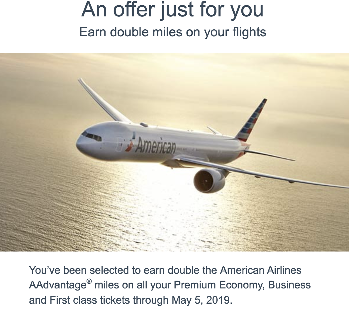 Targeted Double Miles AA Promotion