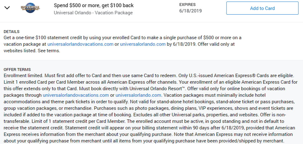 Save $100 at Universal Orlando with New Amex Offer