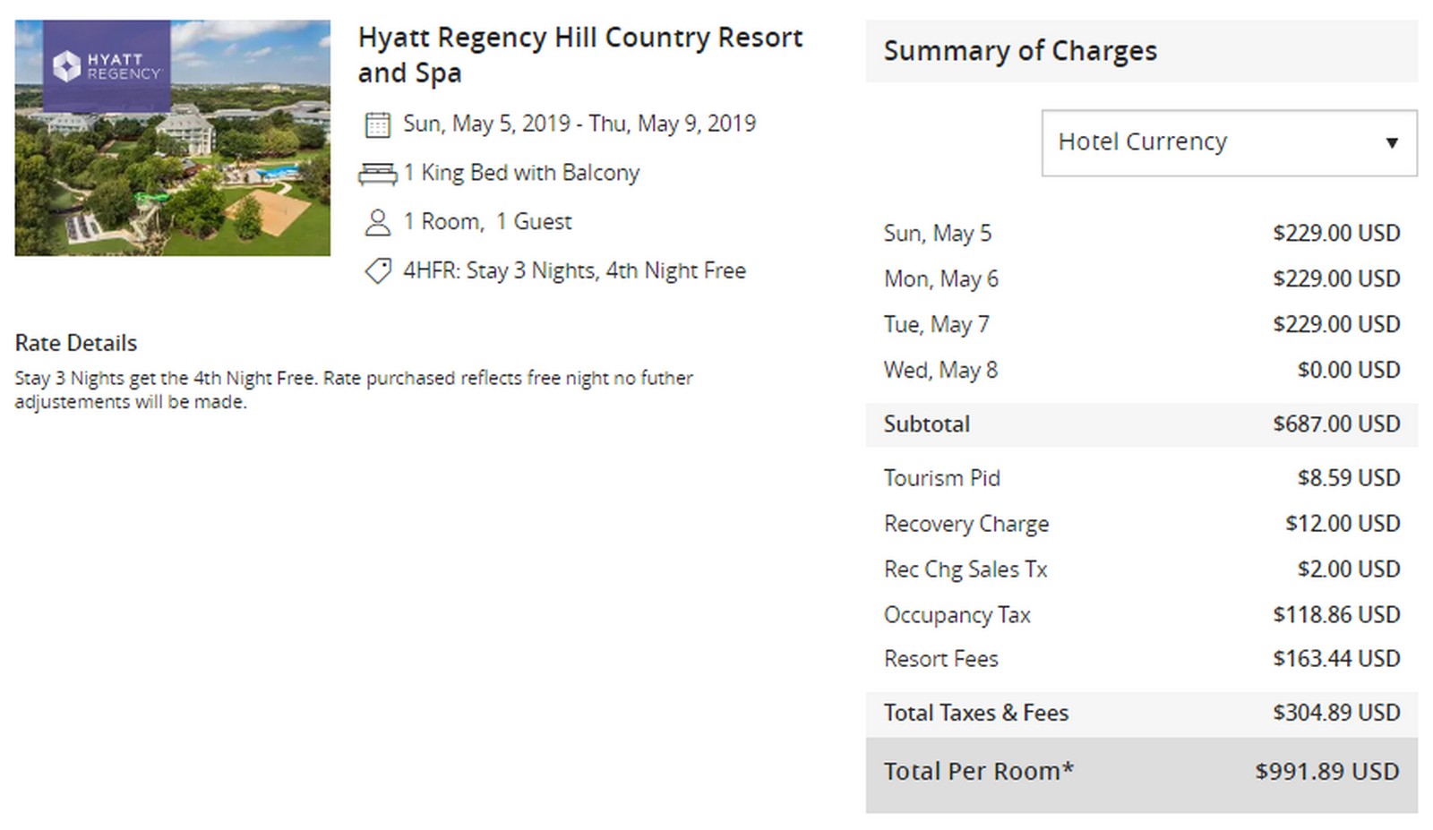 4th Night Free At 94 Hyatt Regency Hotels