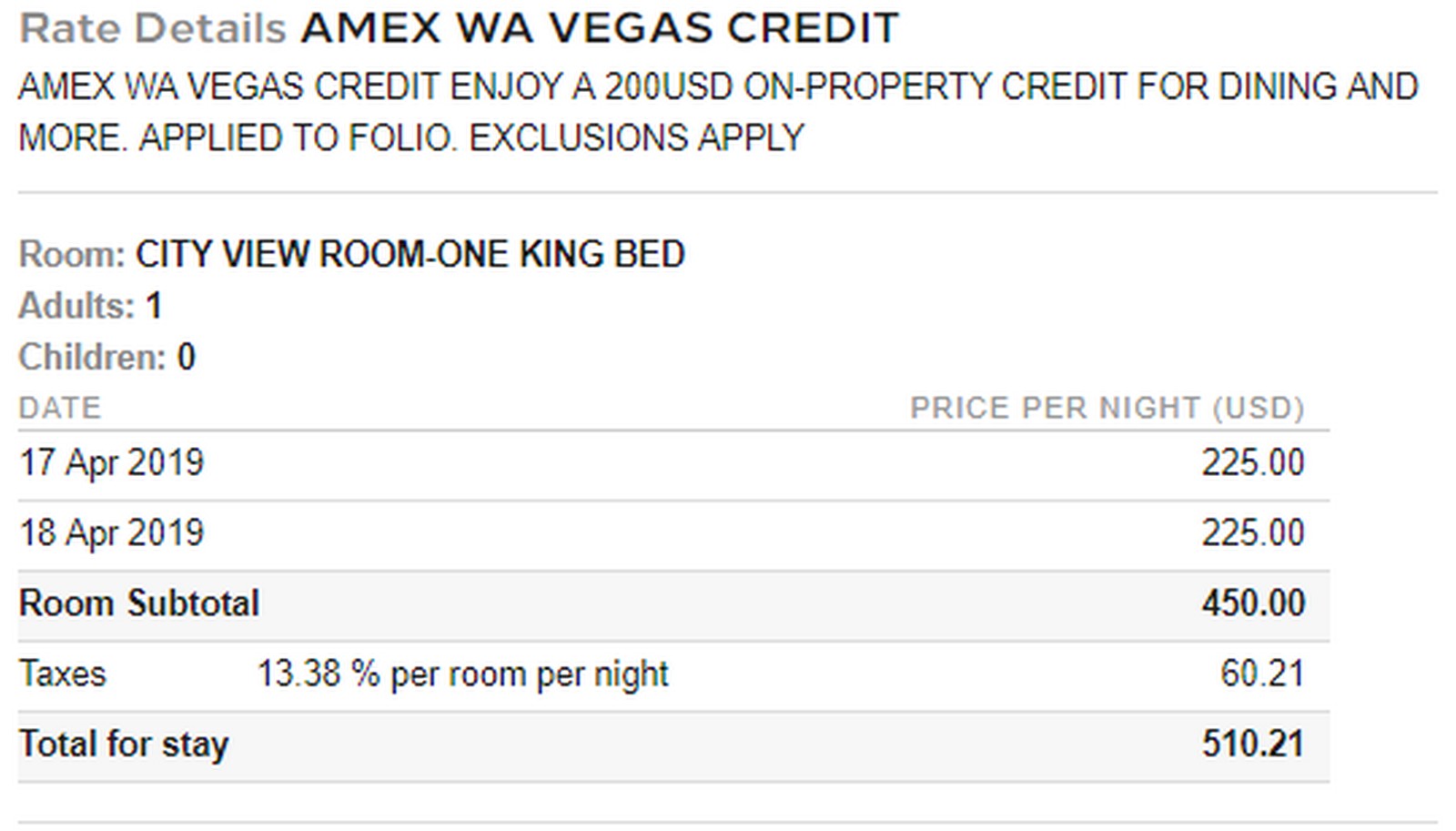 $200 Resort Credit At Waldorf Astoria Las Vegas
