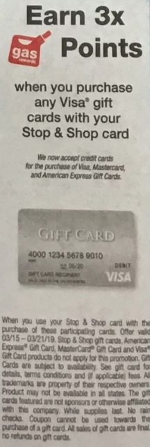 3X Fuel Points on Visa Gift Cards