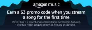 Stream a Song on Prime Music to Get $3 Amazon Credit