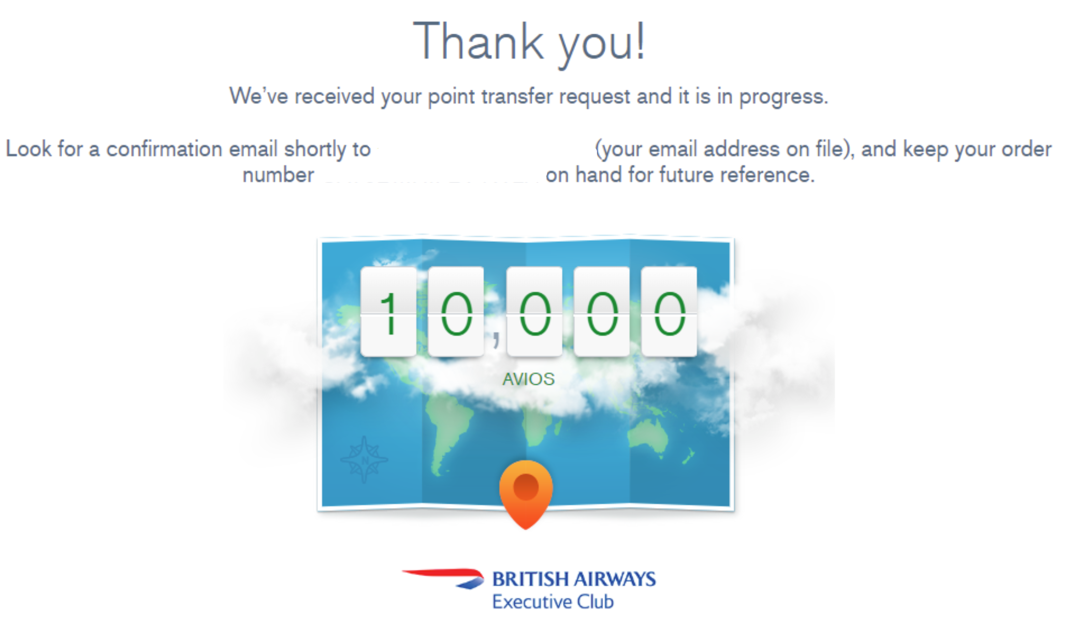 Chase British Airways Transfer Bonus Process