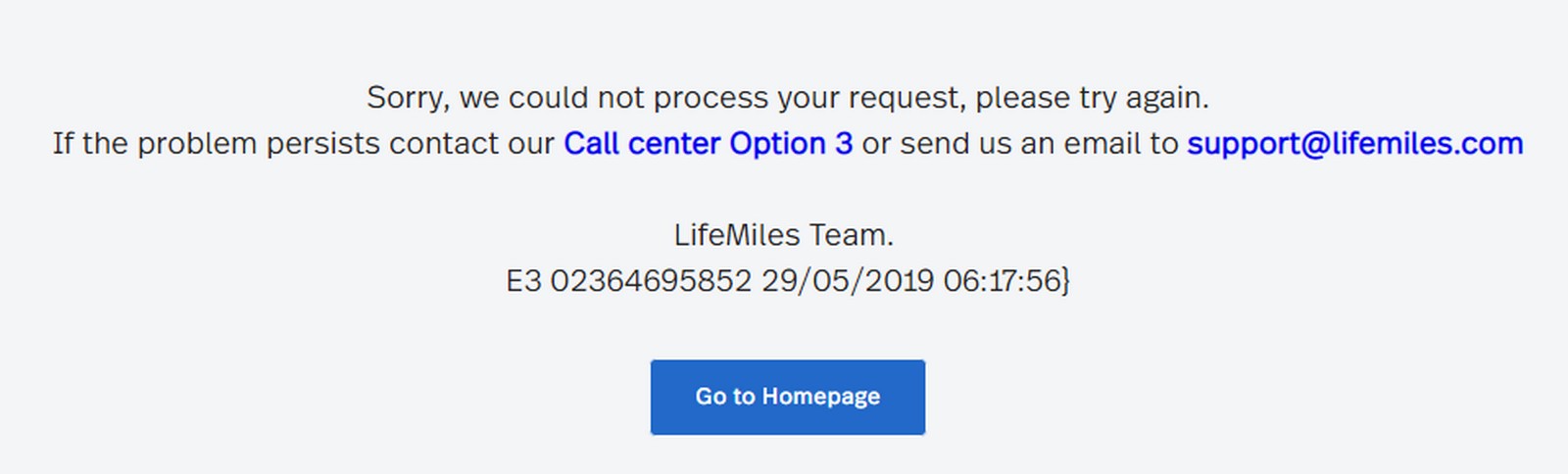 LifeMiles Blocking United Bookings Online error