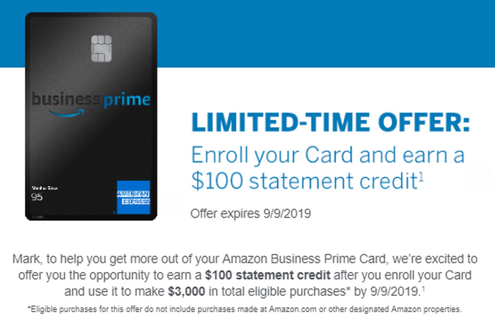 Amazon Business Prime Card Spending Offer