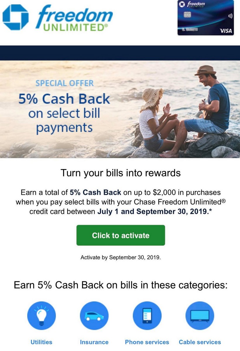 5% Back on Select Freedom Unlimited Purchases