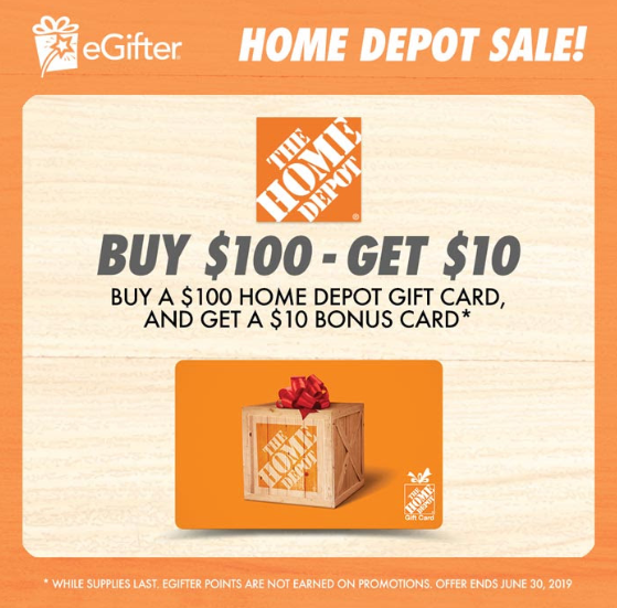 Home Depot Gift Card Sale