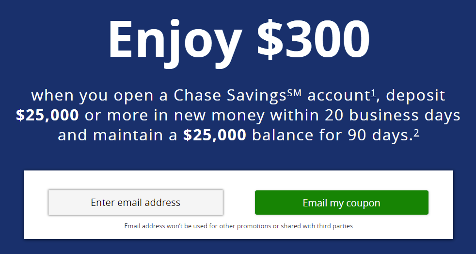 $300 Chase Savings Bonus