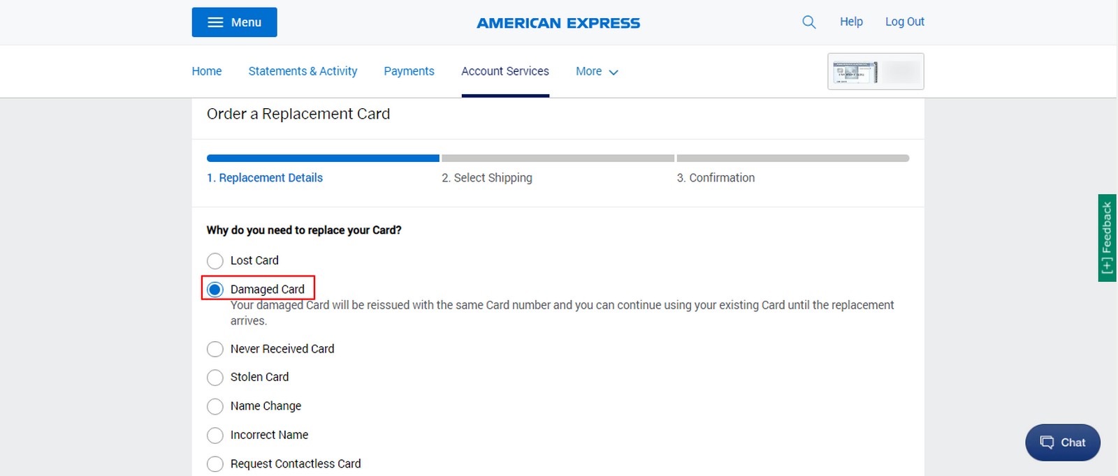 Amex Replacement Card Without Calling