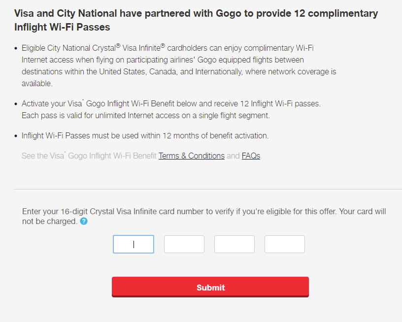 CNB Crystal Visa Infinite Gogo