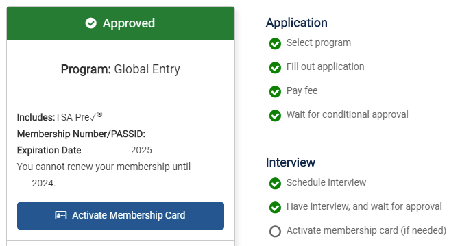 Global Entry Renewal Experience & Application Timeframe