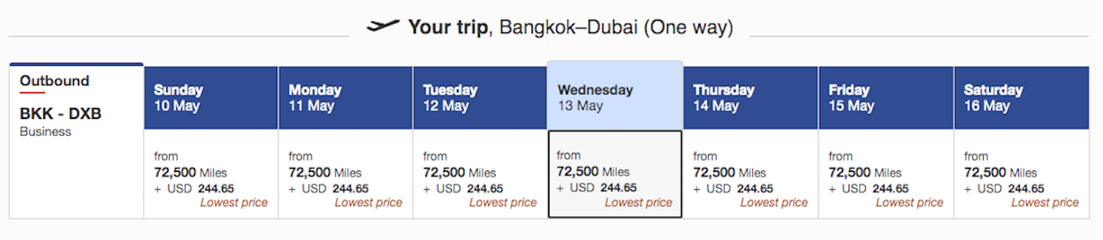 Emirates surcharges and fees on flights from Thailand