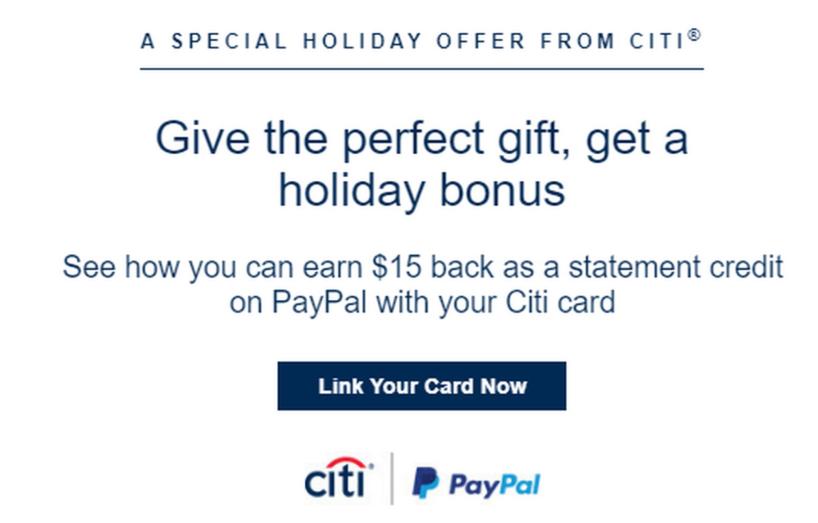 $15 Off PayPal Offer For Citi Cardholders
