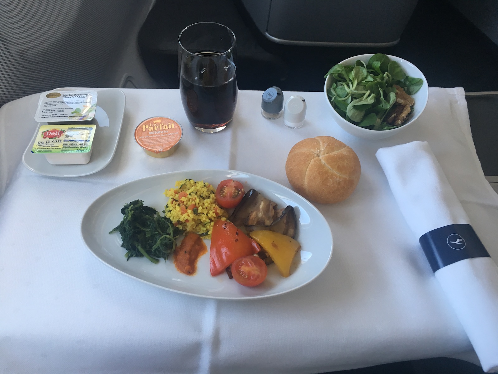 Dinner on A330 Frankfurt to Jeddah