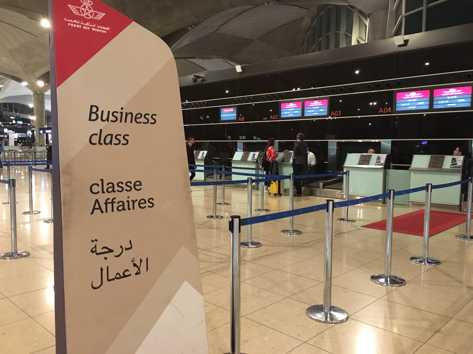 Royal Air Maroc business class check in