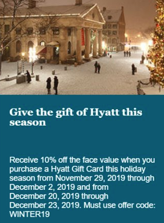 10% Off Hyatt Gift Cards